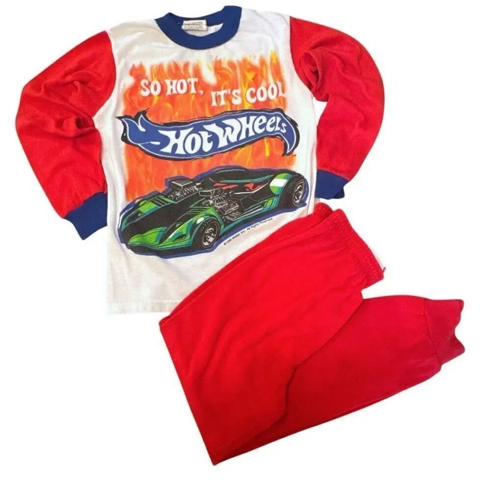 HOT WHEELS Vintage 1998 So Hot It's Cool Kids Pajama Set Mattel PCA Apparel